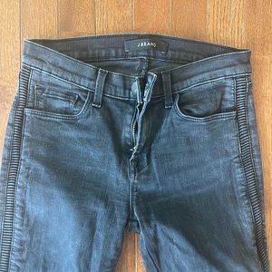 J BRAND Liberty Skinny Jeans Black Wash Women’s 27 Pintuck Details Moto